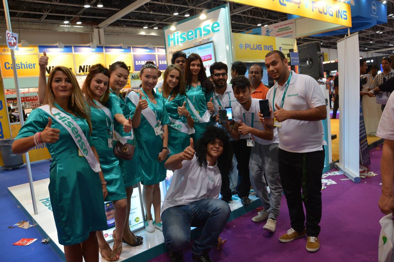 Hisense brand ambassador team at an electronics expo